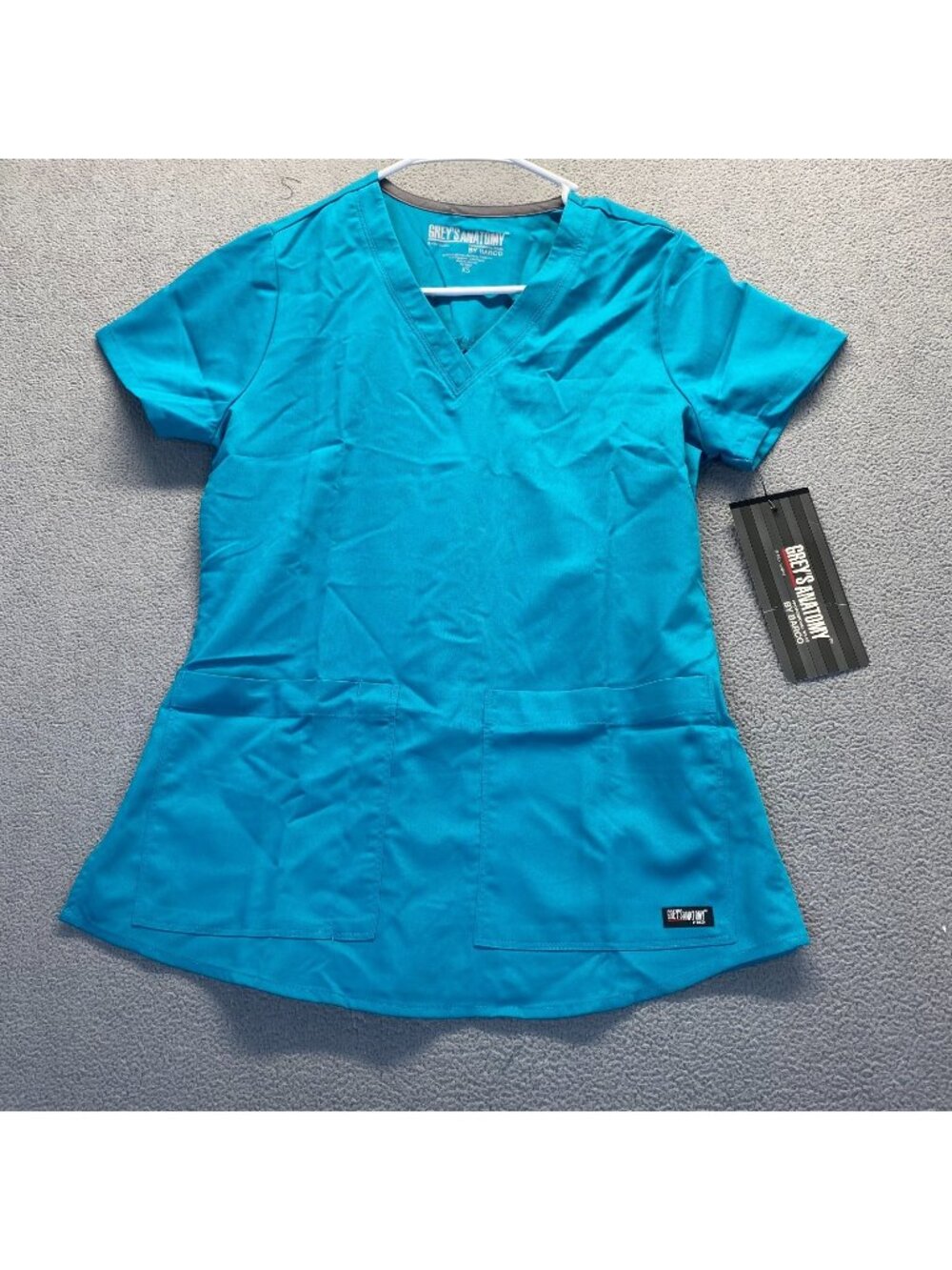 Grey’s Anatomy Scrub Top Size XS. Blue V-Neck Pocket 71166 NEW